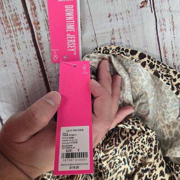 Lilly Pulitzer Karessa Top Size S Leopard Print Stretch Long Sleeve Pullover NWT - Picture 7 of 13